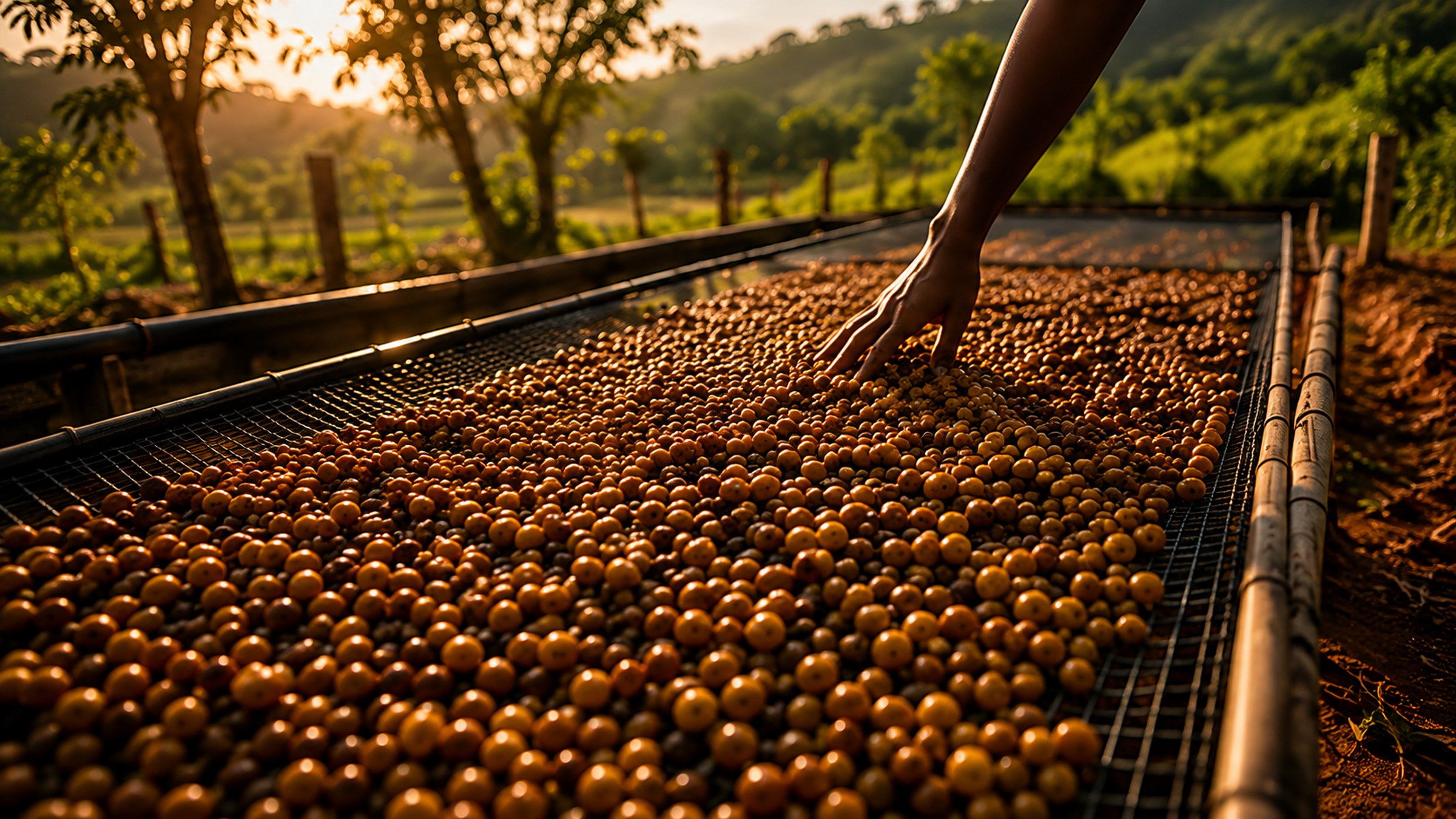 Coffee drying and processing in Mondulkiri