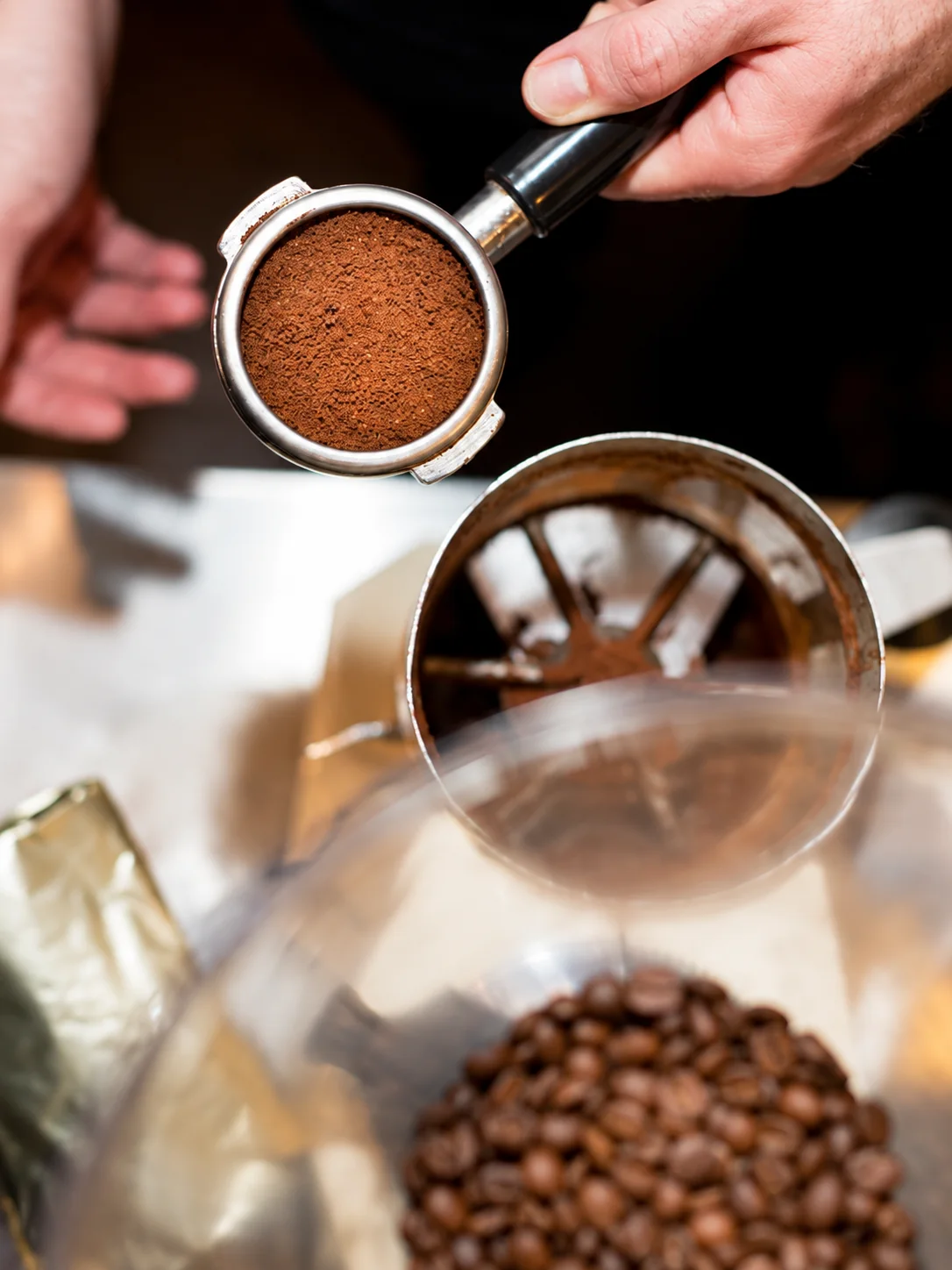 Barista preparing espresso for a café coffee program